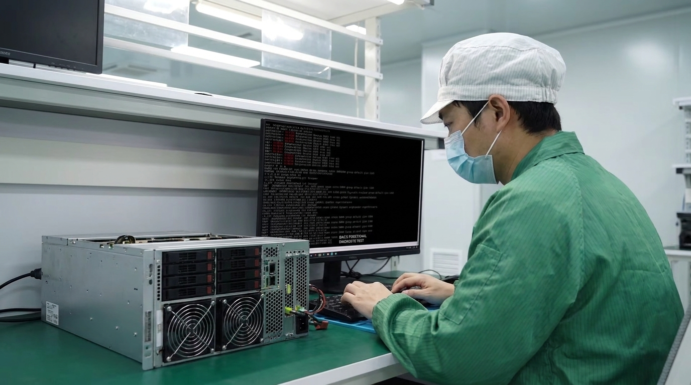 Antergy engineers performing GPU diagnostics at Johor Bahru repair centre